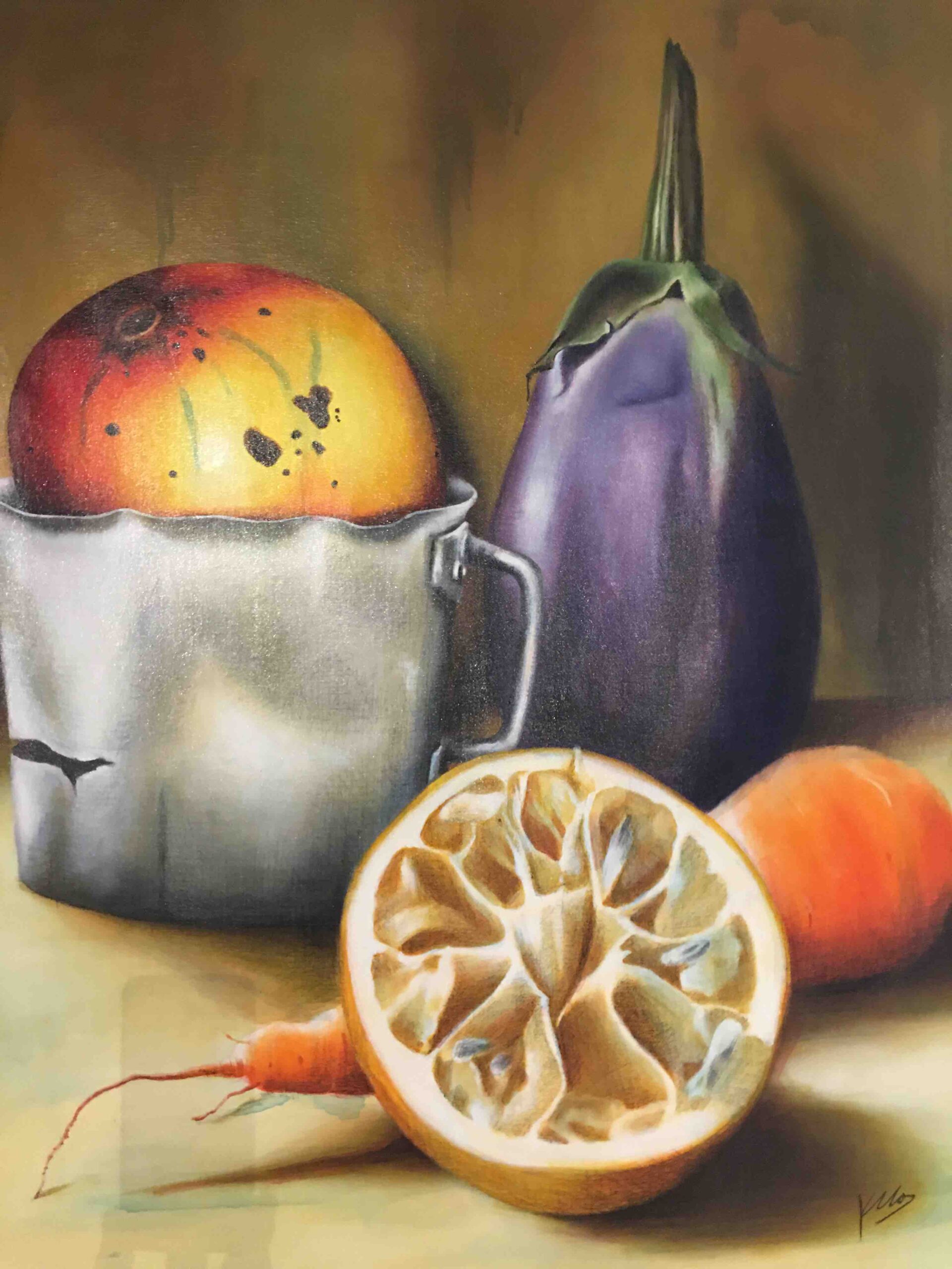 Still Life Eggplant Anas Art Gallery The Cello Player